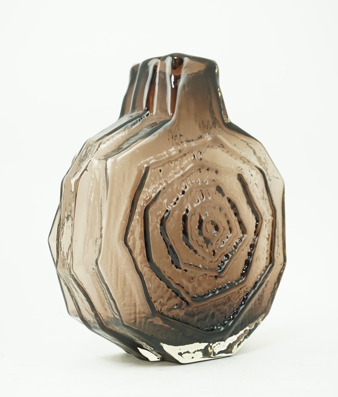 Whitefriars: A Textured range 'Banjo' vase designed by Geoffrey Baxter